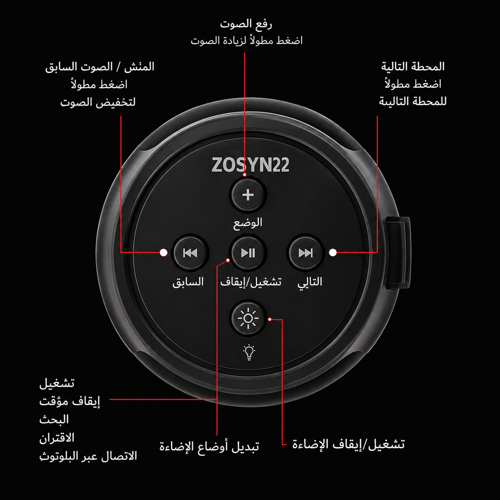 مكبر صوت لاسلكي محمول فائق الجهير